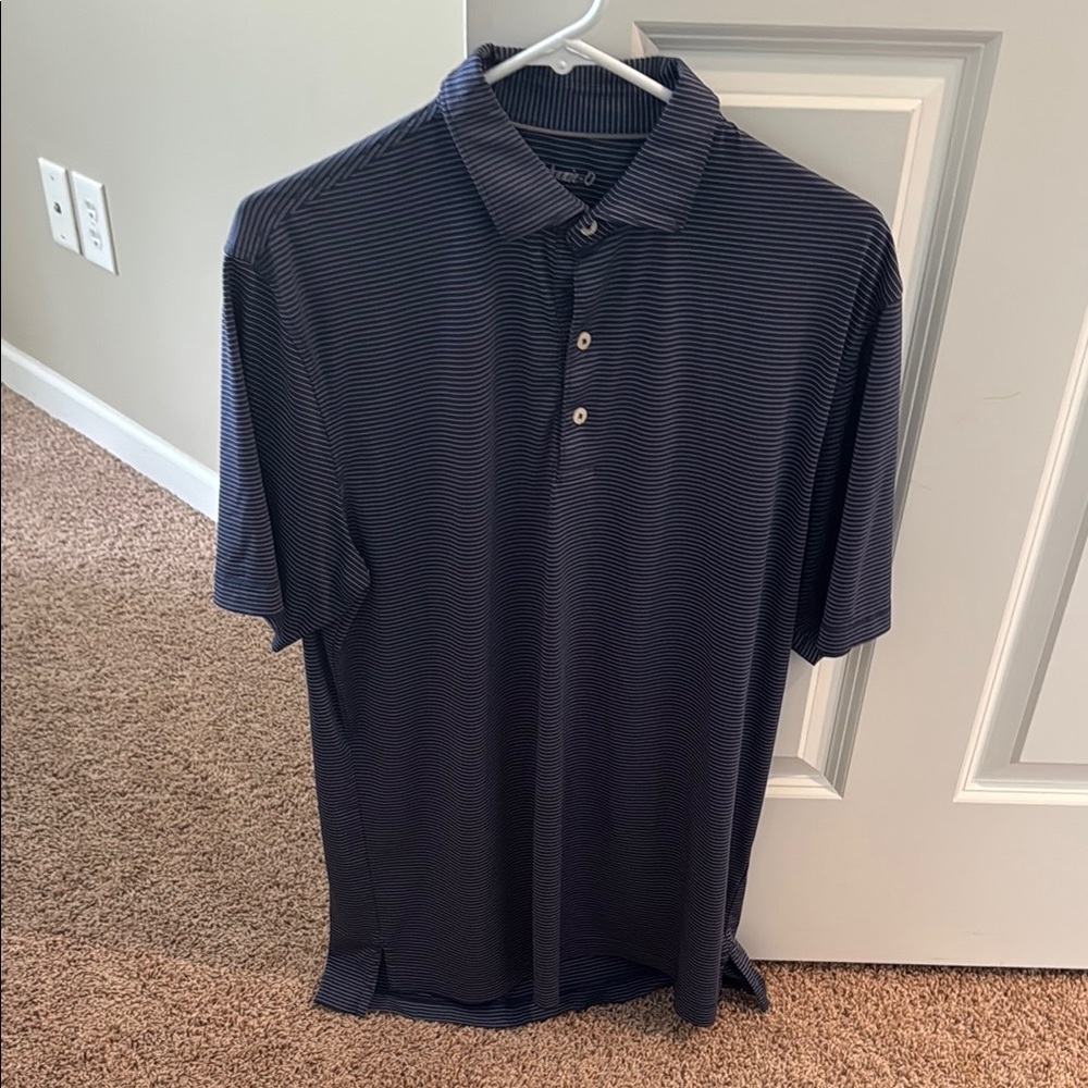 Men's Navy Striped Polo Shirt